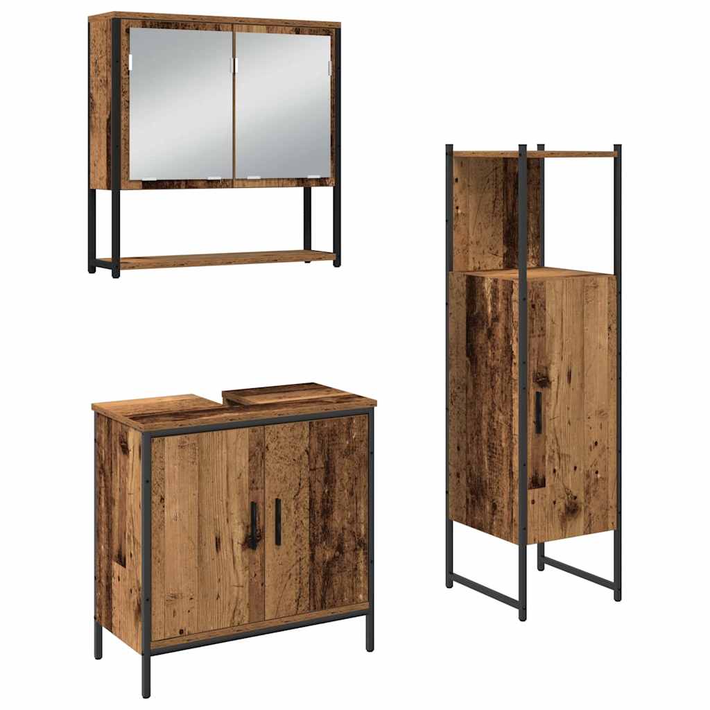 vidaXL Zestaw mebli łazienkowych 3 pcs Brązowy Materiał drewnopochodny