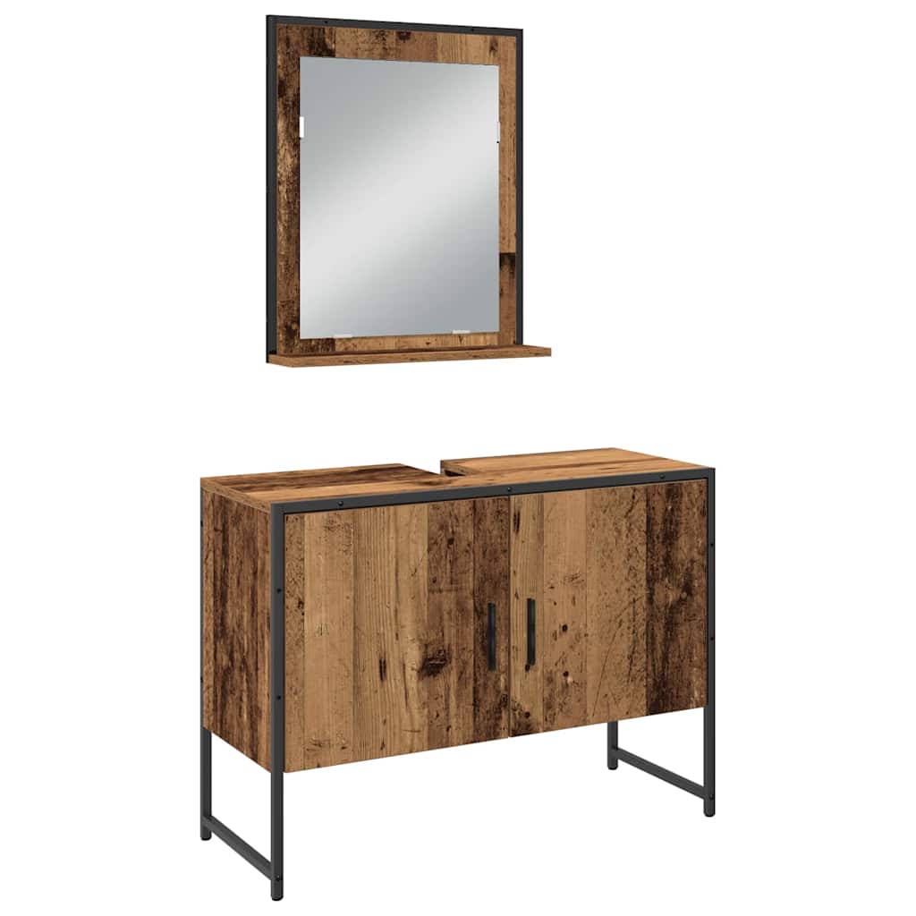 vidaXL Zestaw mebli łazienkowych 3 pcs Brązowy Materiał drewnopochodny
