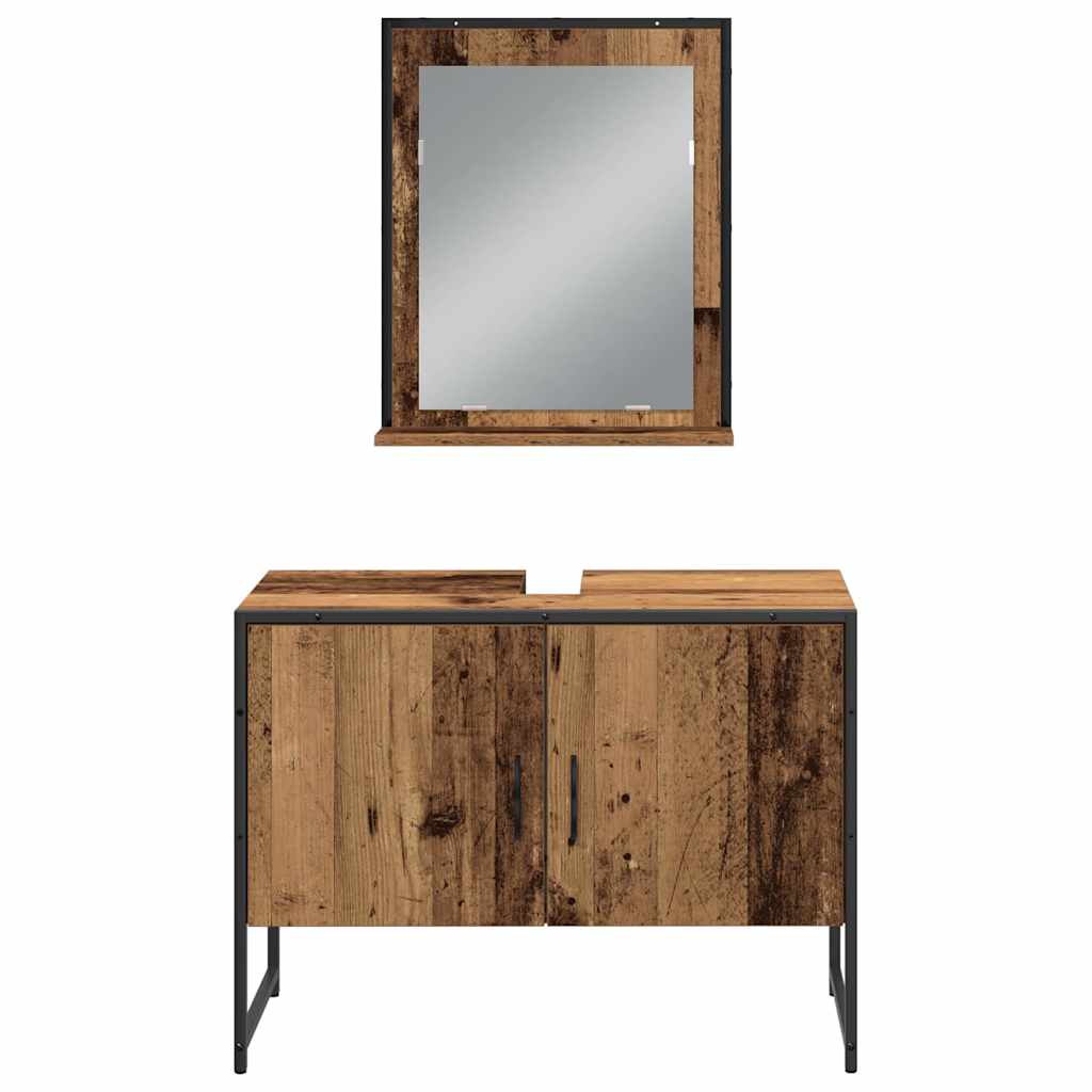 vidaXL Zestaw mebli łazienkowych 3 pcs Brązowy Materiał drewnopochodny