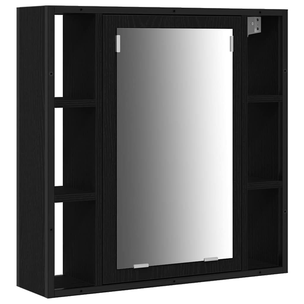 vidaXL Zestaw mebli łazienkowych z półką z drzwiami 3 pcs Czarny Dąb