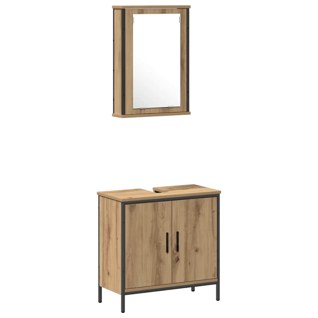 vidaXL Zestaw mebli łazienkowych 3 pcs Brązowy Materiał drewnopochodny