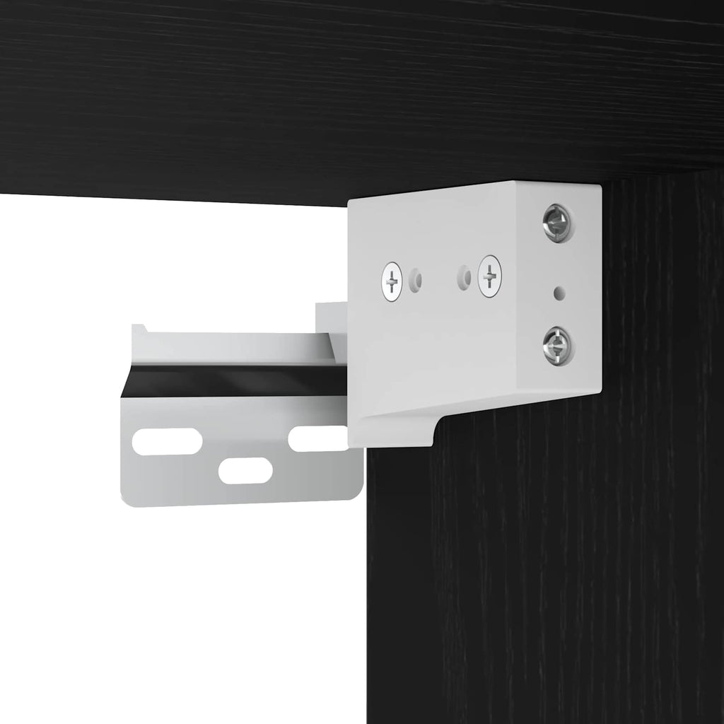 vidaXL Zestaw mebli łazienkowych 3 pcs Czarny Materiał drewnopochodny