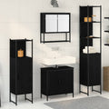vidaXL Zestaw mebli łazienkowych 4 pcs Czarny Materiał drewnopochodny