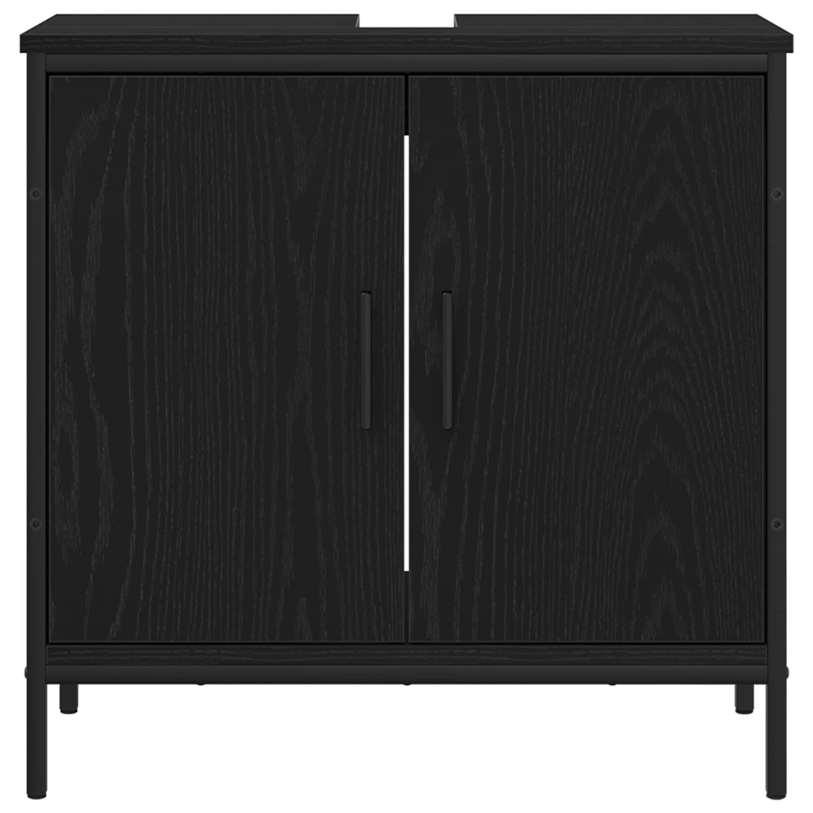 vidaXL Zestaw mebli łazienkowych 4 pcs Czarny Materiał drewnopochodny