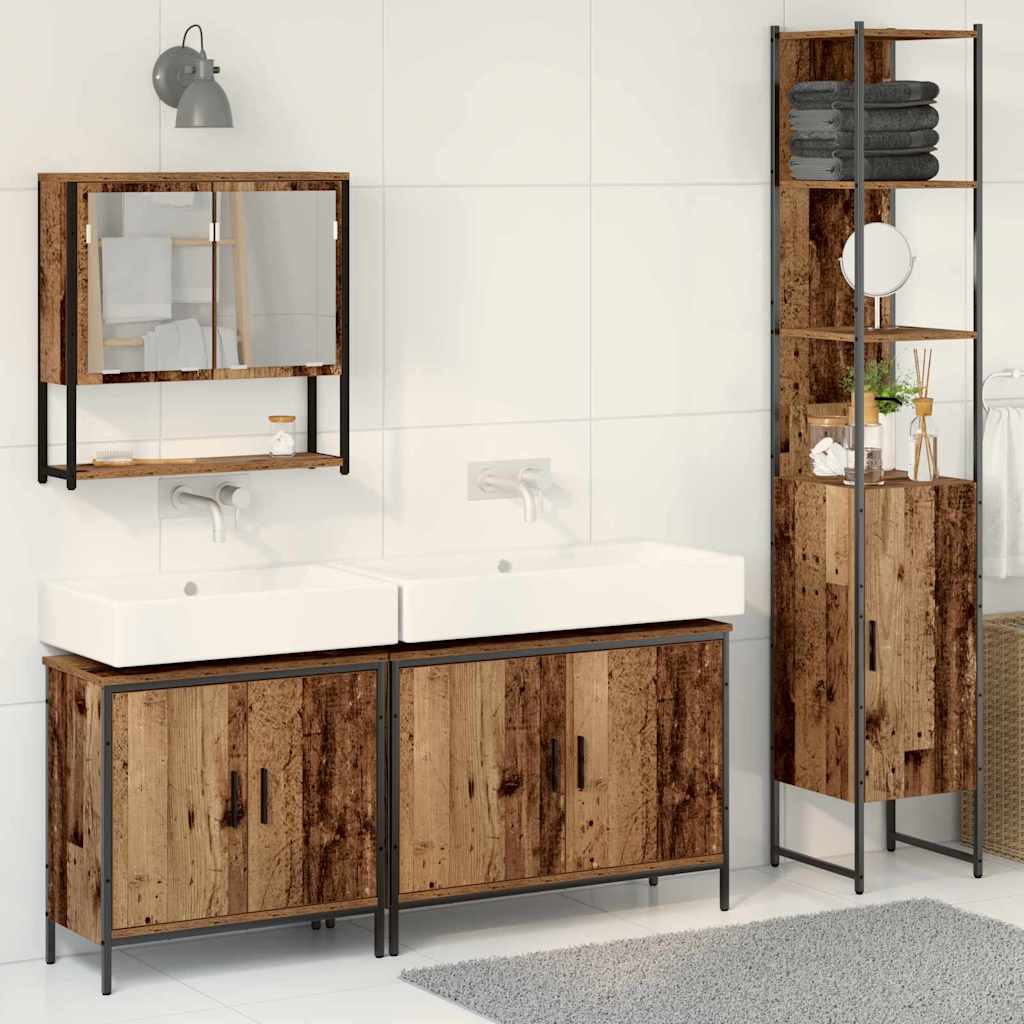 vidaXL Zestaw mebli łazienkowych 4 pcs Brązowy Materiał drewnopochodny
