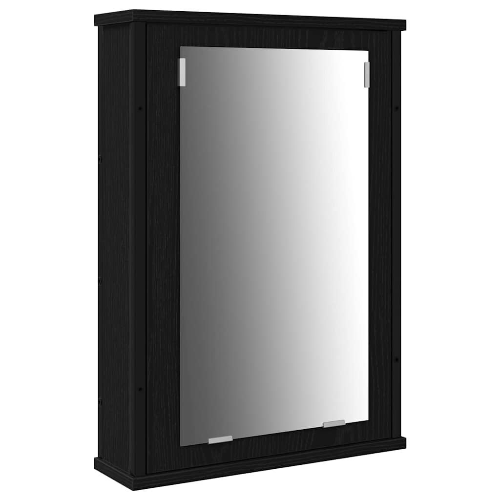 vidaXL Zestaw mebli łazienkowych z półką z drzwiami 4 pcs Czarny Dąb