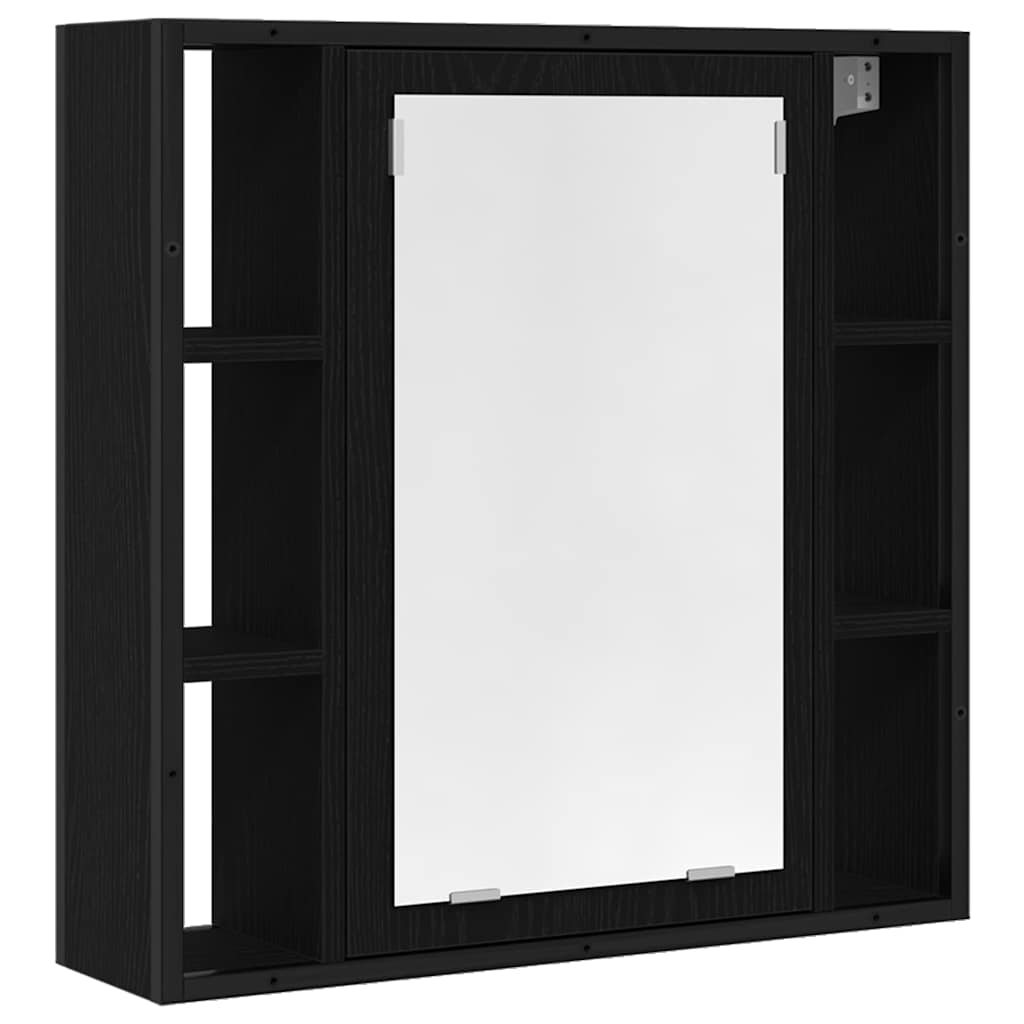 vidaXL Zestaw mebli łazienkowych z półką z drzwiami 4 pcs Czarny Dąb