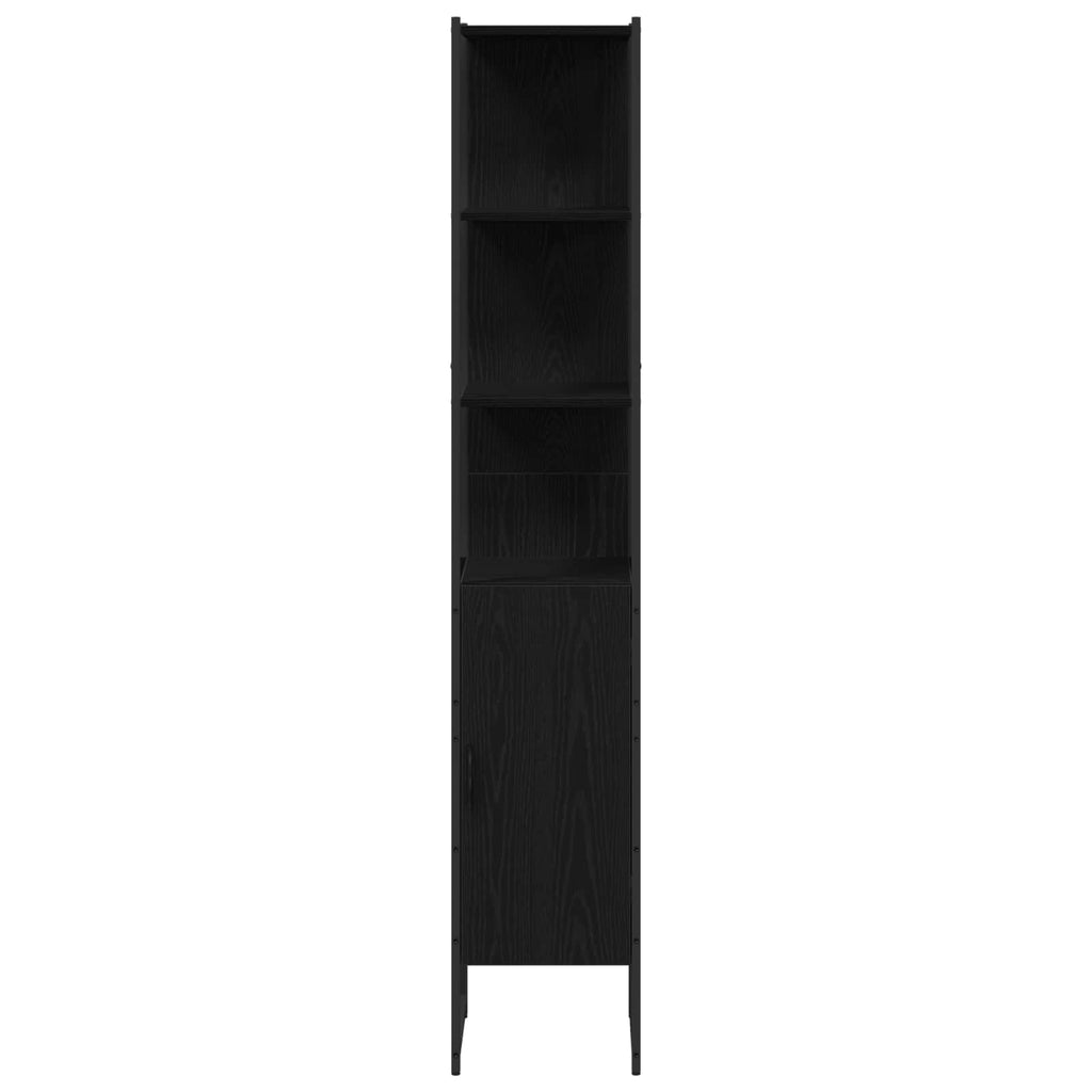 vidaXL Zestaw mebli łazienkowych 4 pcs Czarny Materiał drewnopochodny