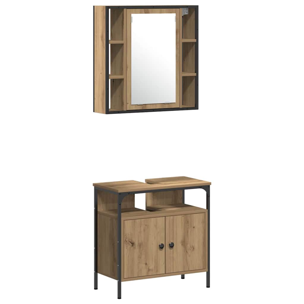 vidaXL Zestaw mebli łazienkowych z półką 4 pcs Dąb rzemieślniczy