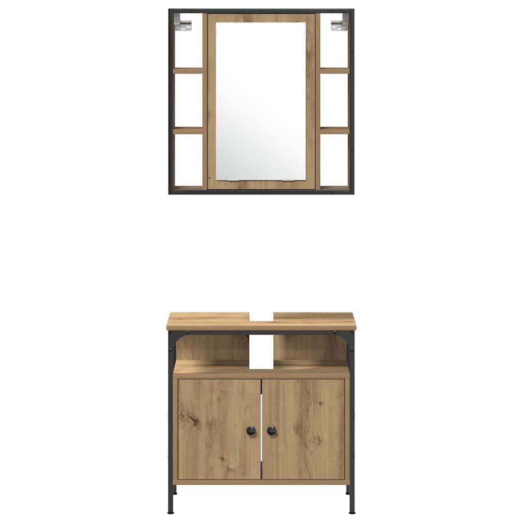 vidaXL Zestaw mebli łazienkowych z półką 4 pcs Dąb rzemieślniczy