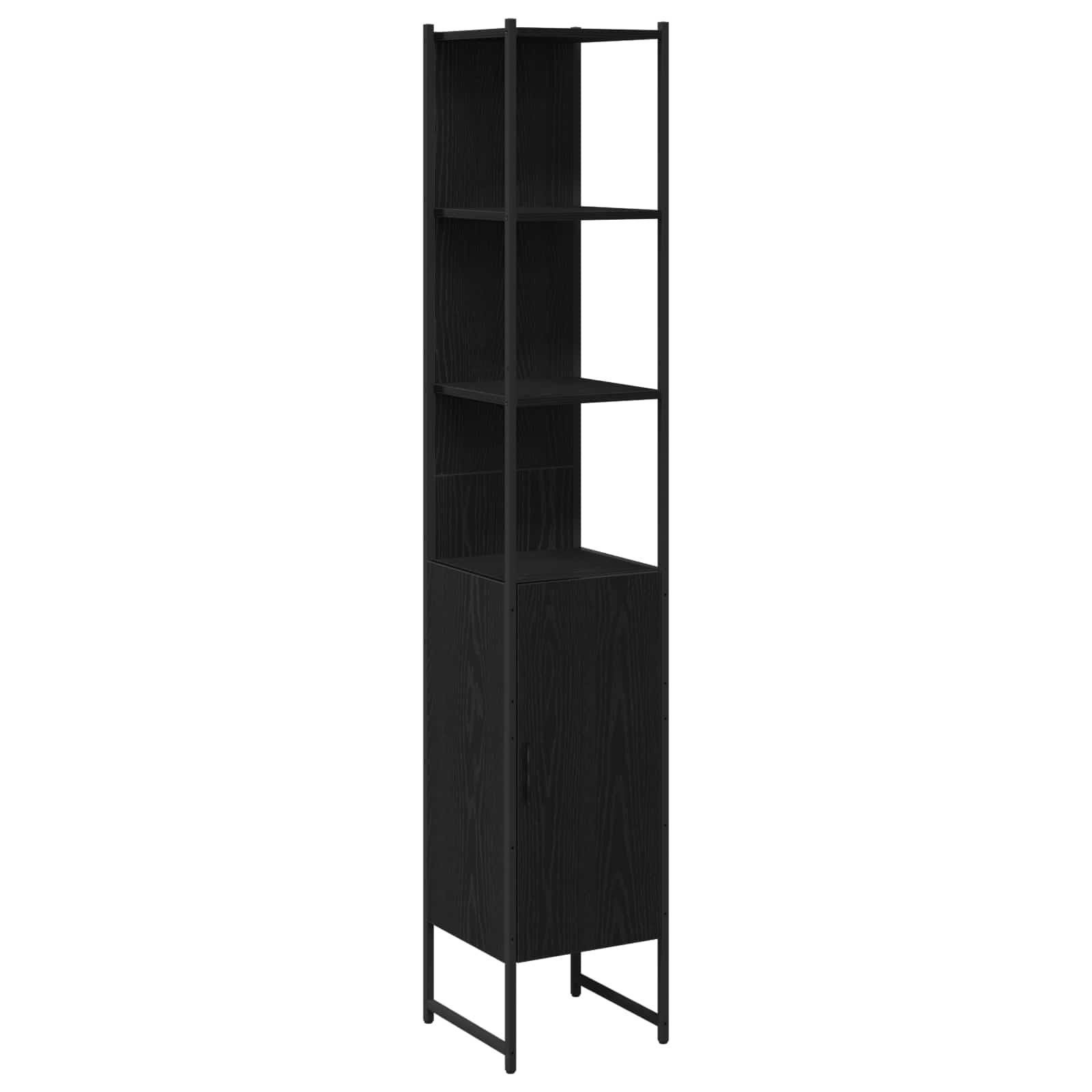 vidaXL Zestaw mebli łazienkowych 4 pcs Czarny Materiał drewnopochodny