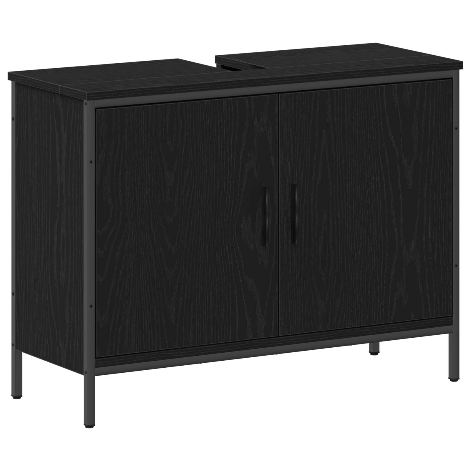 vidaXL Zestaw mebli łazienkowych 4 pcs Czarny Materiał drewnopochodny