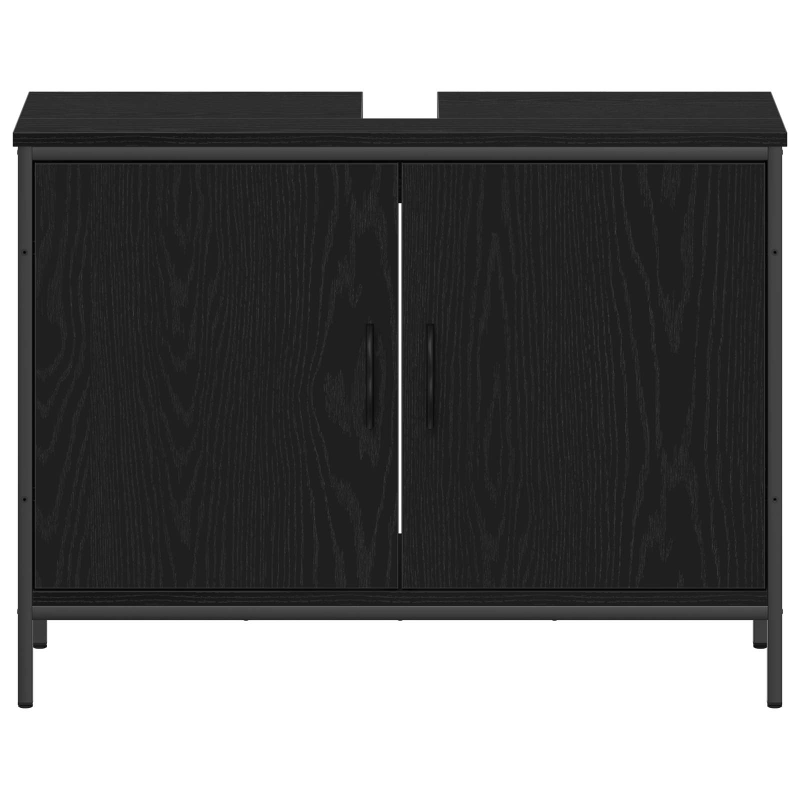 vidaXL Zestaw mebli łazienkowych 4 pcs Czarny Materiał drewnopochodny