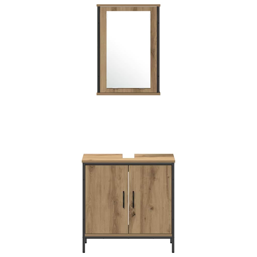 vidaXL Zestaw mebli łazienkowych 4 pcs Brązowy Materiał drewnopochodny