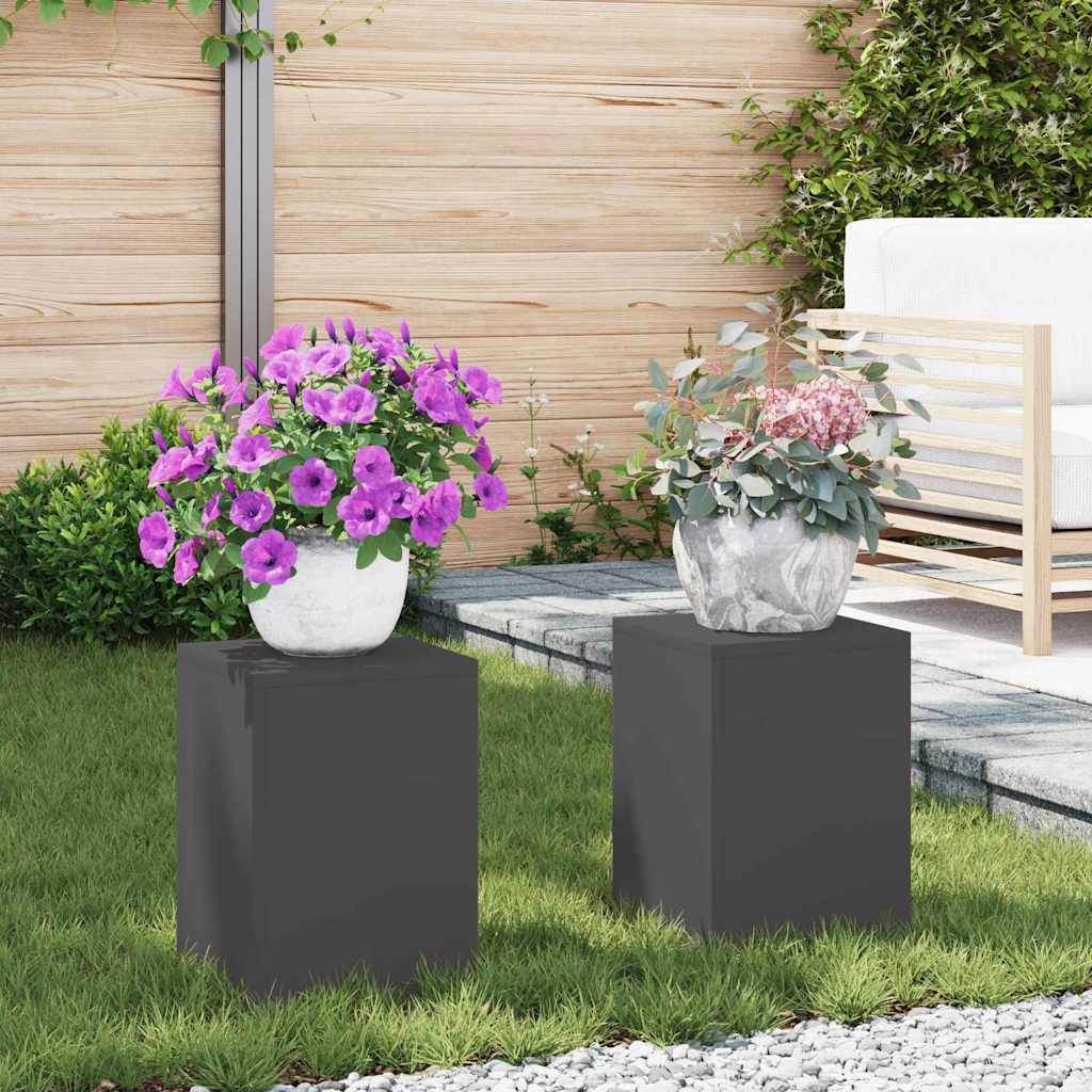 vidaXL Stojak na rośliny 2 pcs Czarny 24 x 24 x 35 cm Stal
