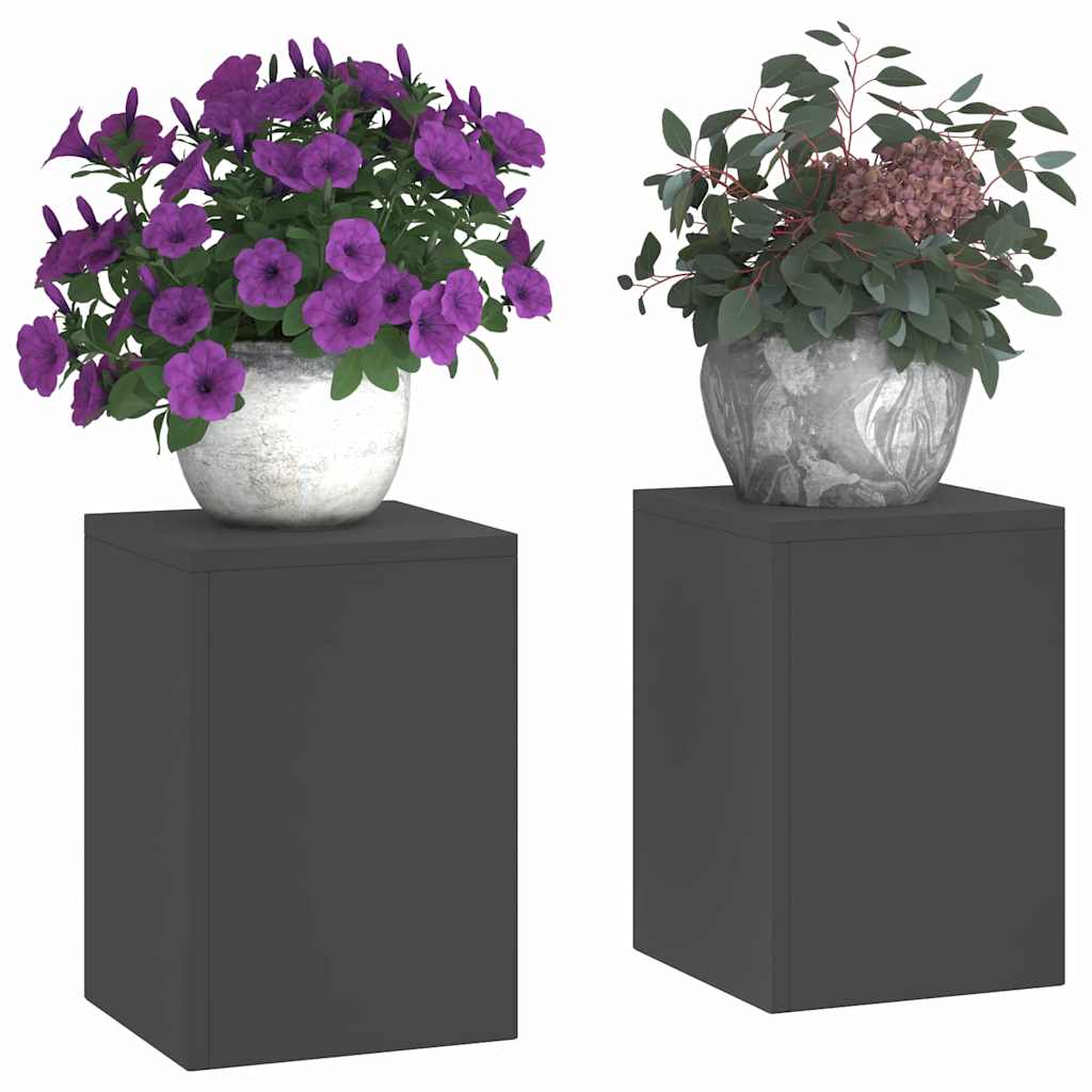 vidaXL Stojak na rośliny 2 pcs Czarny 24 x 24 x 35 cm Stal