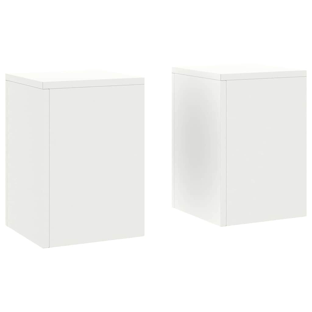 vidaXL Stojak na rośliny 2 pcs Biały 24 x 24 x 35 cm Stal