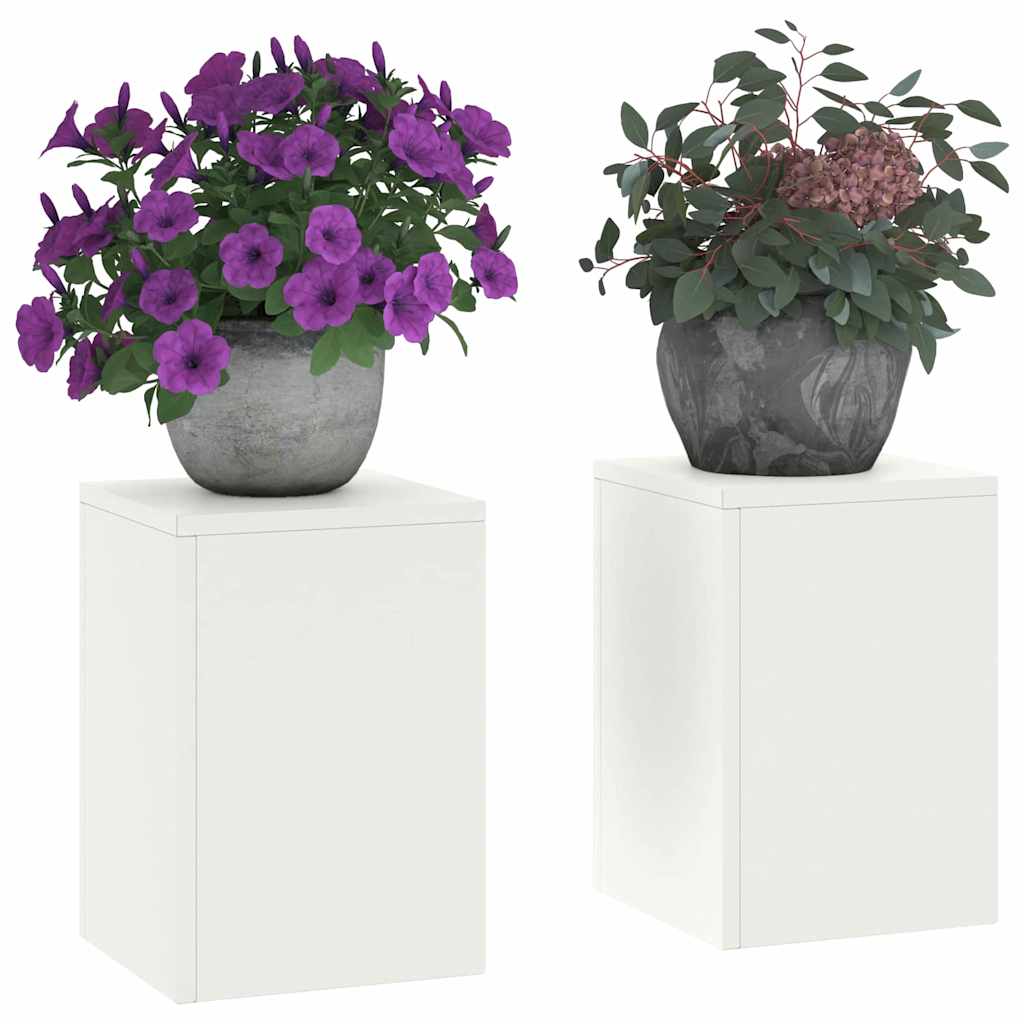 vidaXL Stojak na rośliny 2 pcs Biały 24 x 24 x 35 cm Stal