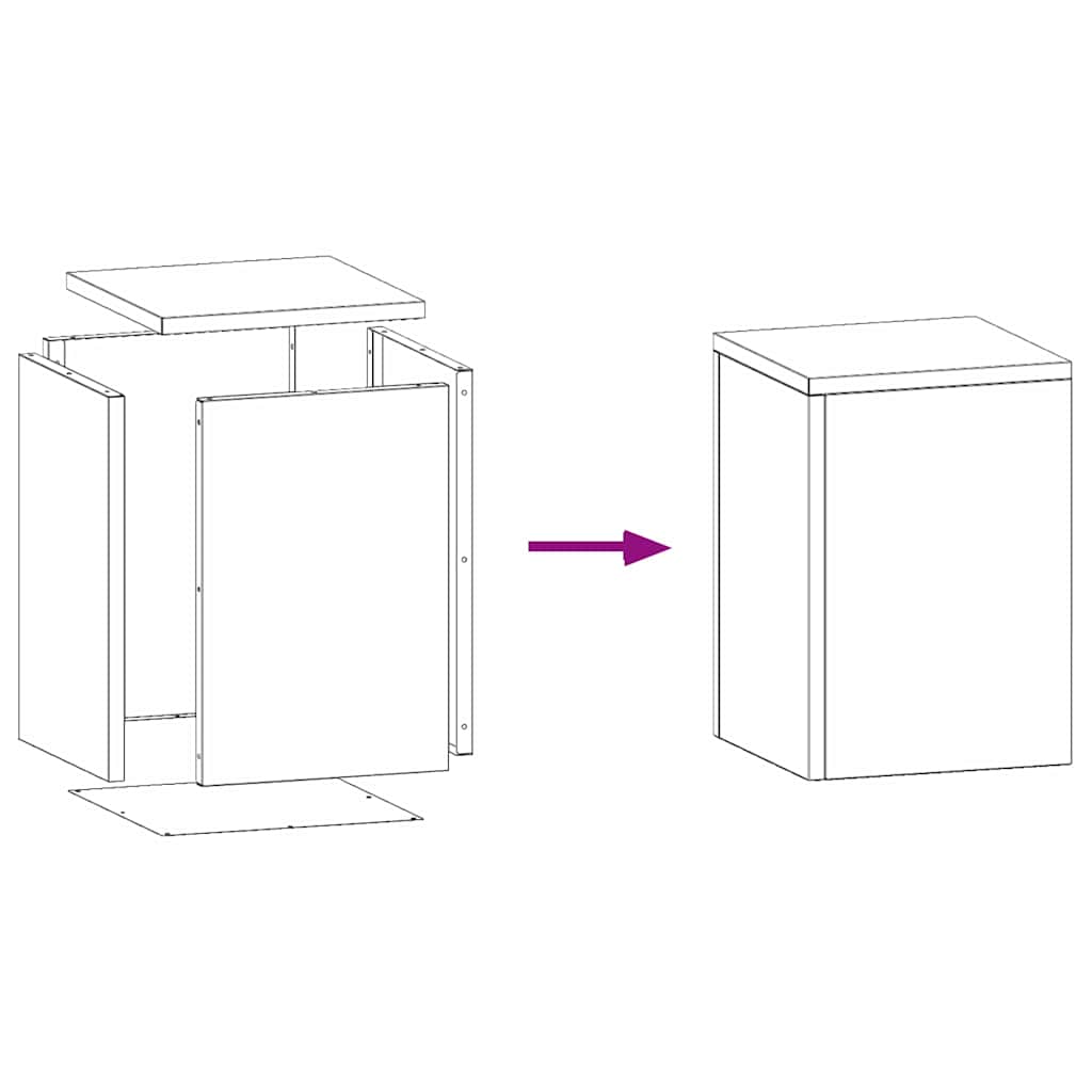 vidaXL Stojak na rośliny 2 pcs Antracyt 24 x 24 x 35 cm Stal