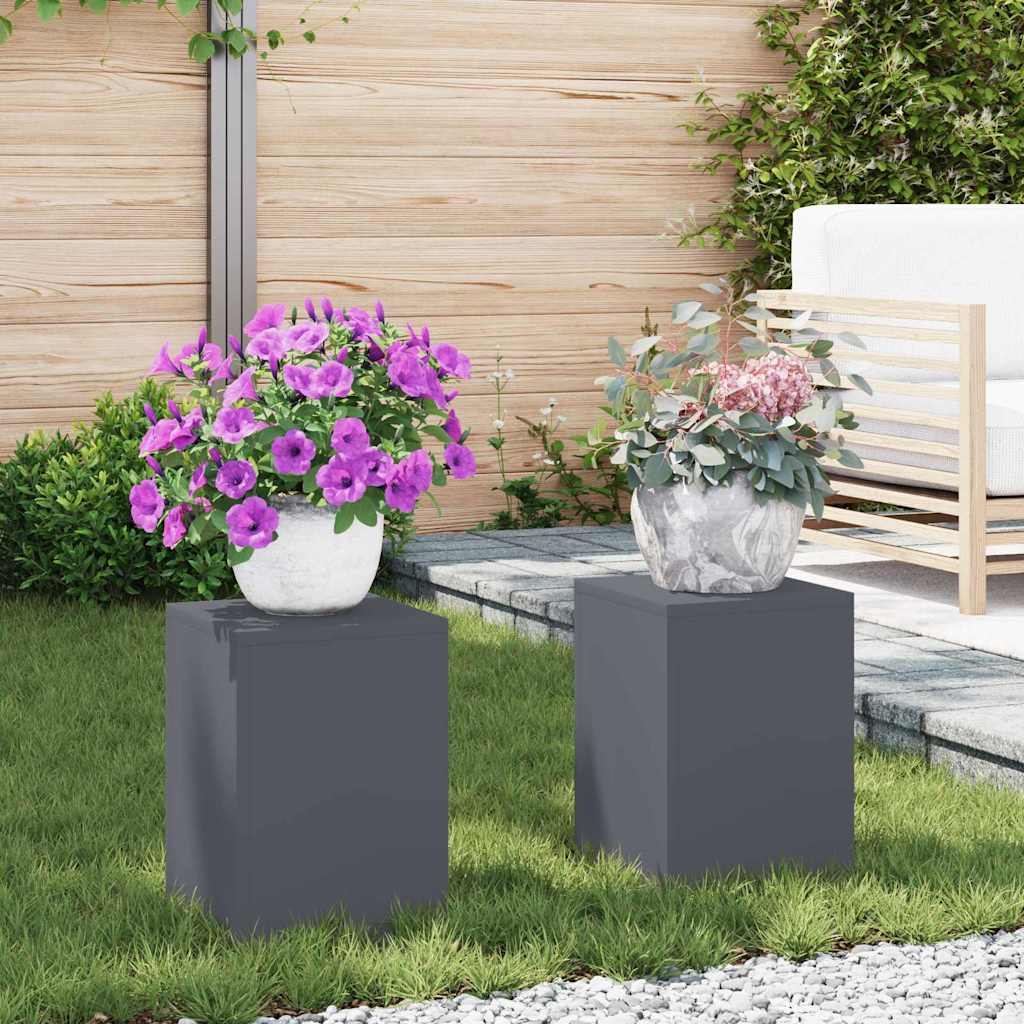 vidaXL Stojak na rośliny 2 pcs Antracyt 24 x 24 x 35 cm Stal