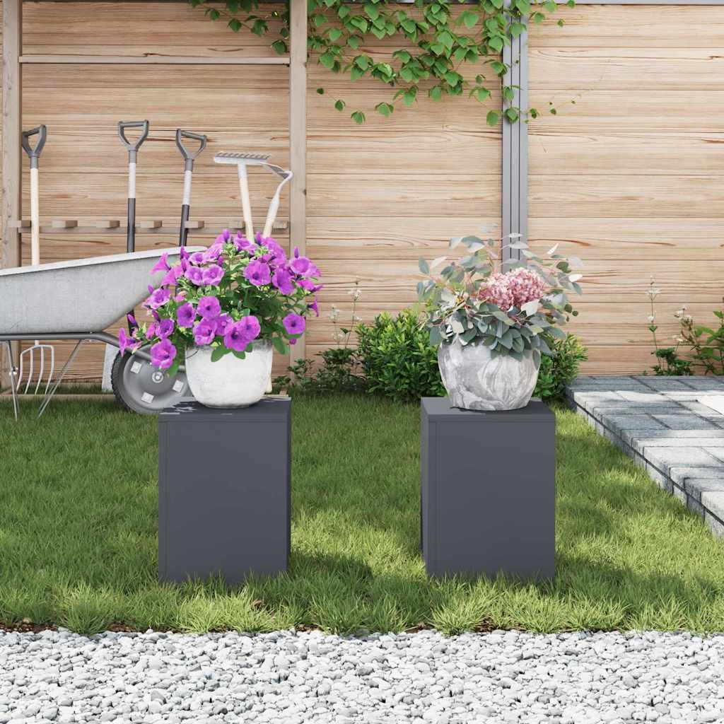 vidaXL Stojak na rośliny 2 pcs Antracyt 24 x 24 x 35 cm Stal