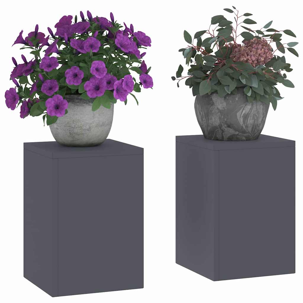 vidaXL Stojak na rośliny 2 pcs Antracyt 24 x 24 x 35 cm Stal