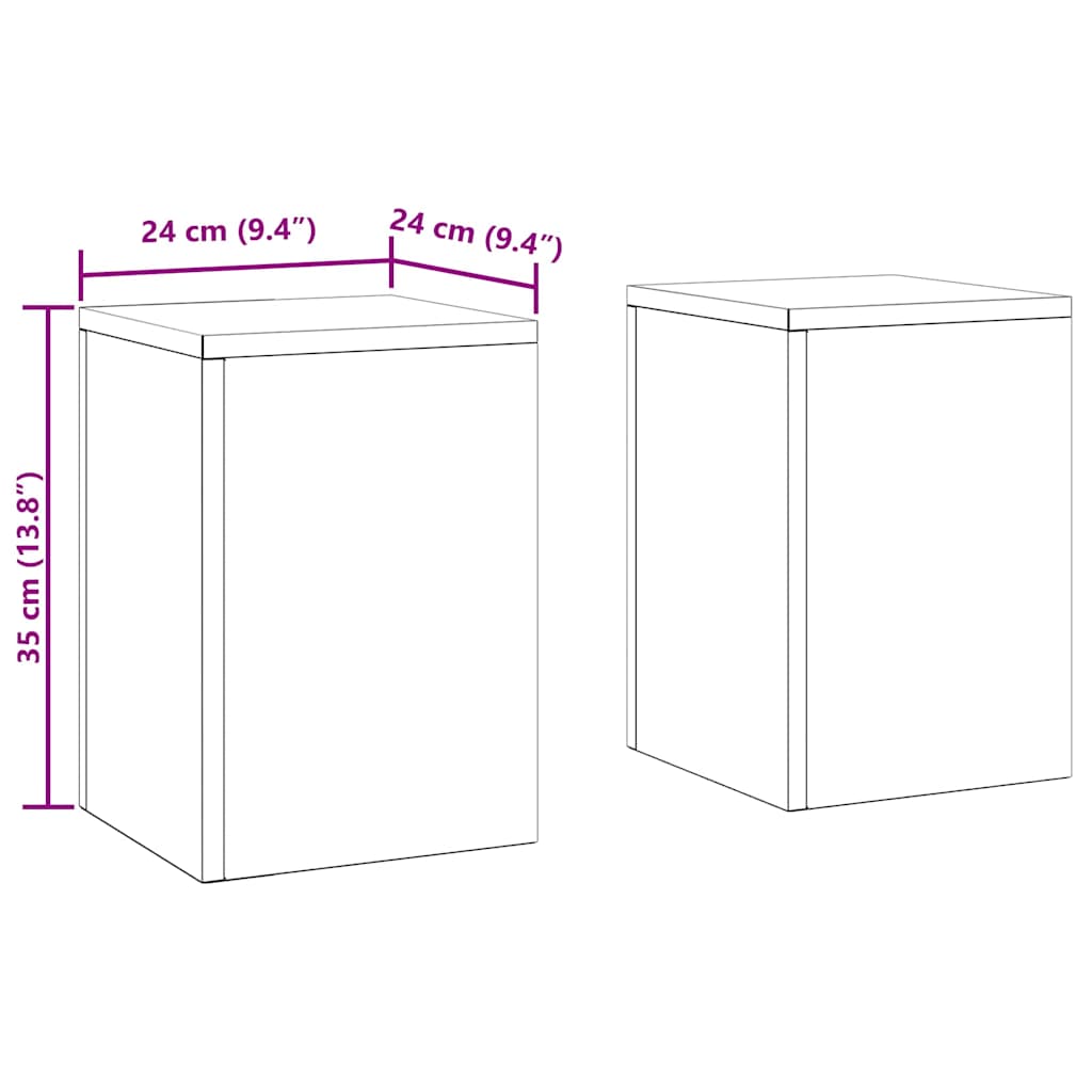 vidaXL Stojak na rośliny 2 pcs Antracyt 24 x 24 x 35 cm Stal