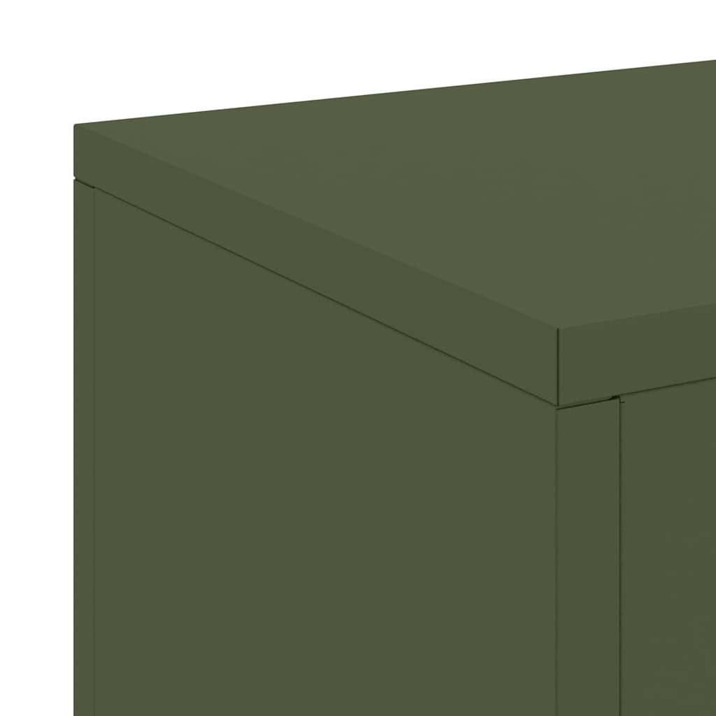 vidaXL Stojak na rośliny 2 pcs oliwkowy 24 x 24 x 35 cm Stal