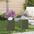 vidaXL Stojak na rośliny 2 pcs oliwkowy 24 x 24 x 35 cm Stal