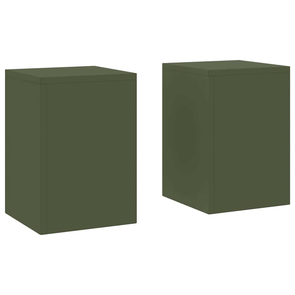 vidaXL Stojak na rośliny 2 pcs oliwkowy 24 x 24 x 35 cm Stal