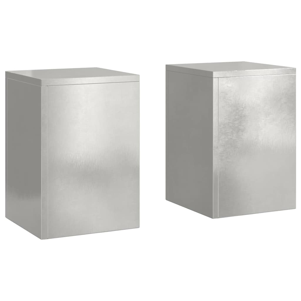 vidaXL Stojak na rośliny 2 pcs Srebrny 24 x 24 x 35 cm stal nierdzewna