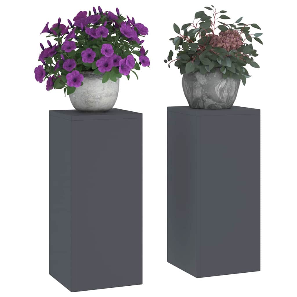vidaXL Stojak na rośliny 2 pcs Antracyt 24 x 24 x 55 cm Stal