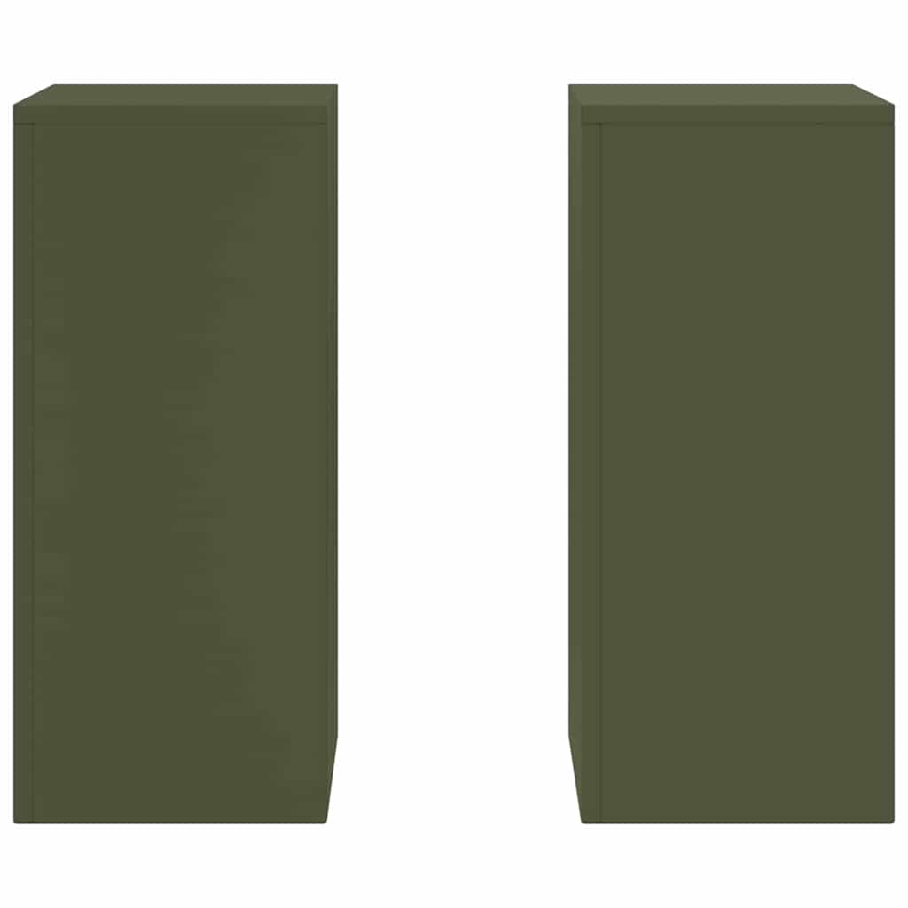 vidaXL Stojak na rośliny 2 pcs oliwkowy 24 x 24 x 55 cm Stal