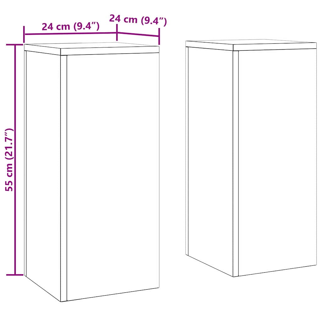 vidaXL Stojak na rośliny 2 pcs oliwkowy 24 x 24 x 55 cm Stal
