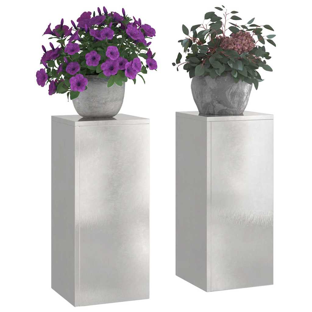 vidaXL Stojak na rośliny 2 pcs Srebrny 24 x 24 x 55 cm stal nierdzewna