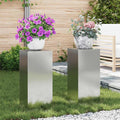 vidaXL Stojak na rośliny 2 pcs Srebrny 24 x 24 x 55 cm