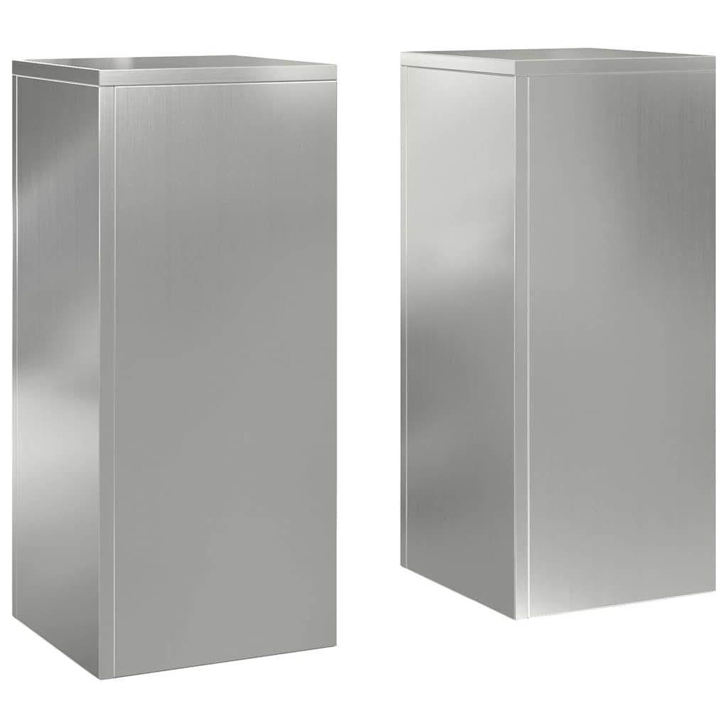 vidaXL Stojak na rośliny 2 pcs Srebrny 24 x 24 x 55 cm