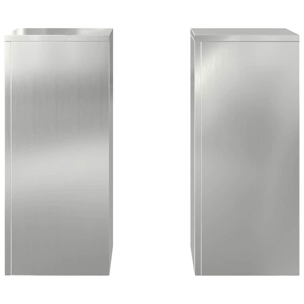 vidaXL Stojak na rośliny 2 pcs Srebrny 24 x 24 x 55 cm