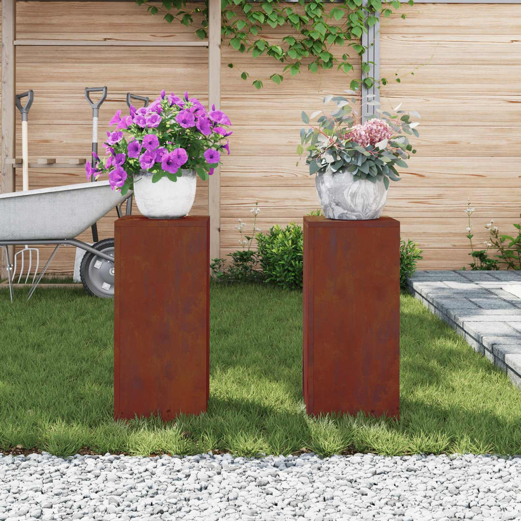 vidaXL Stojak na rośliny 2 pcs Rdzawy 24 x 24 x 55 cm