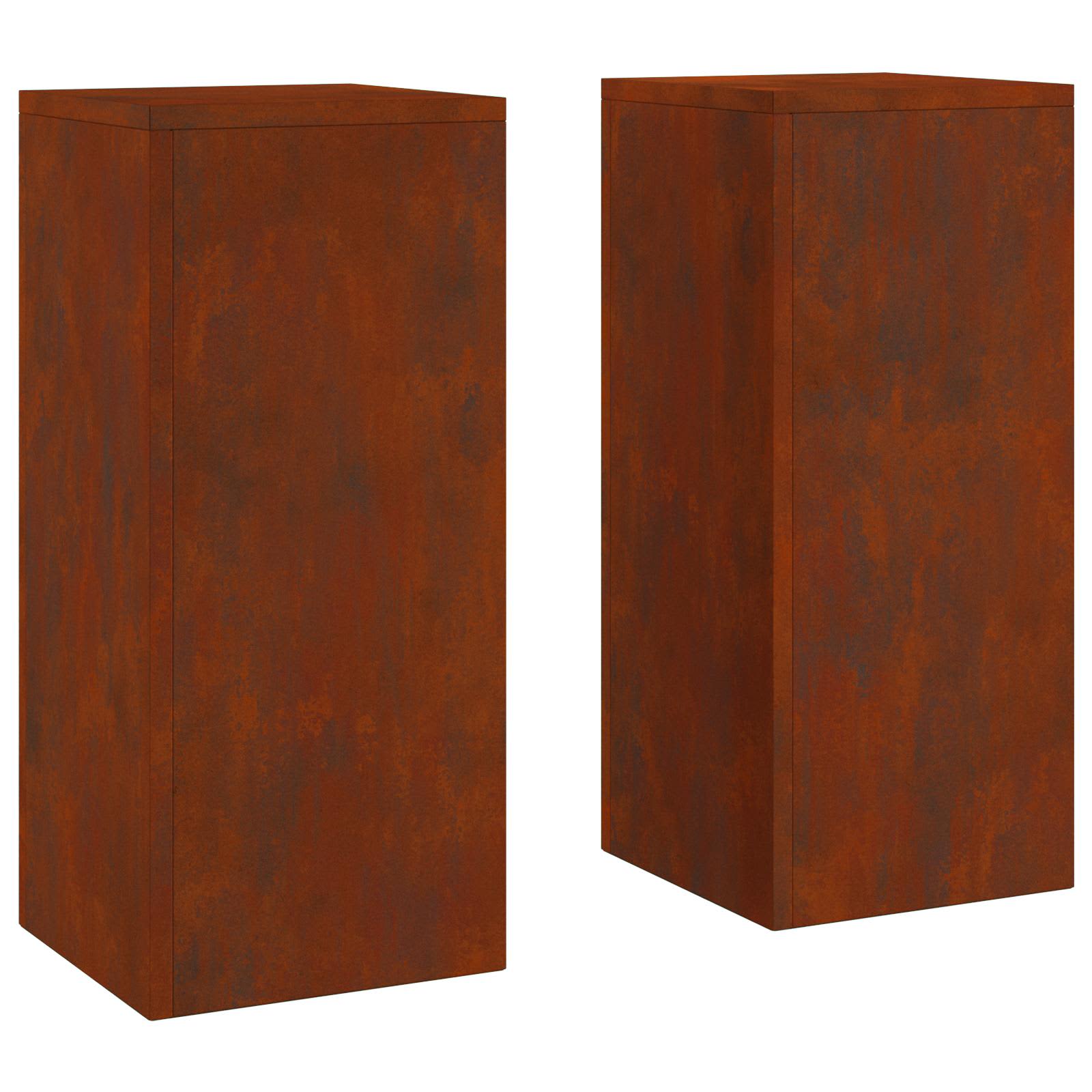 vidaXL Stojak na rośliny 2 pcs Rdzawy 24 x 24 x 55 cm
