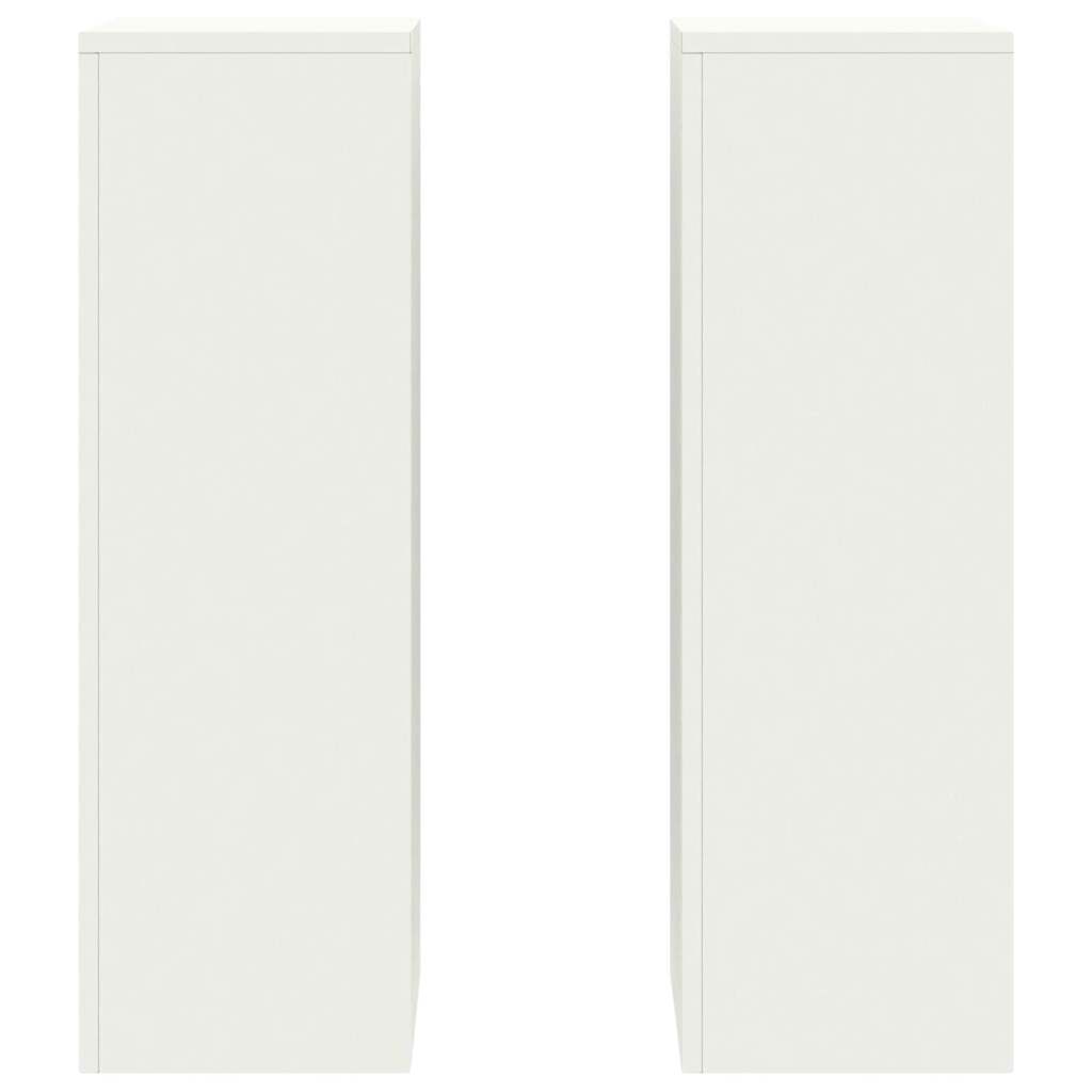 vidaXL Stojak na rośliny 2 pcs Biały 24 x 24 x 75 cm Stal