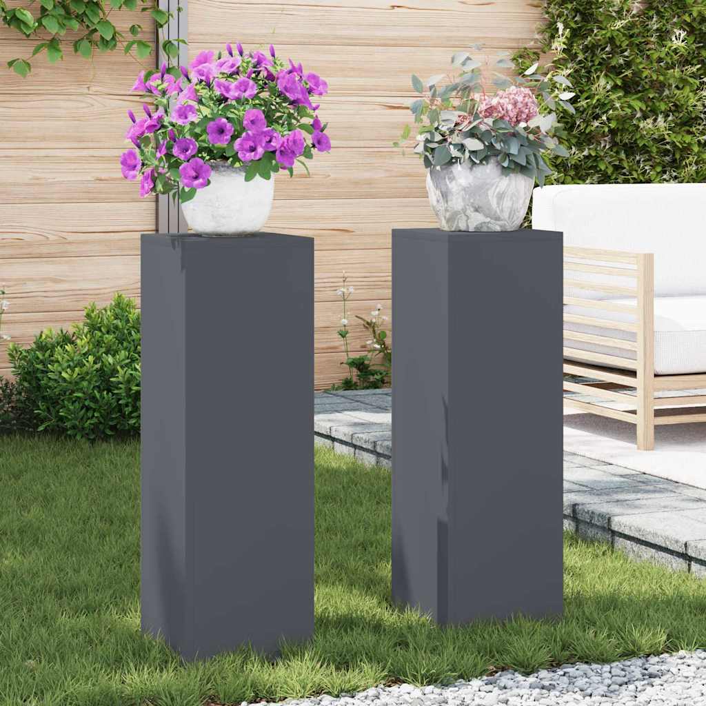 vidaXL Stojak na rośliny 2 pcs Antracyt 24 x 24 x 75 cm Stal