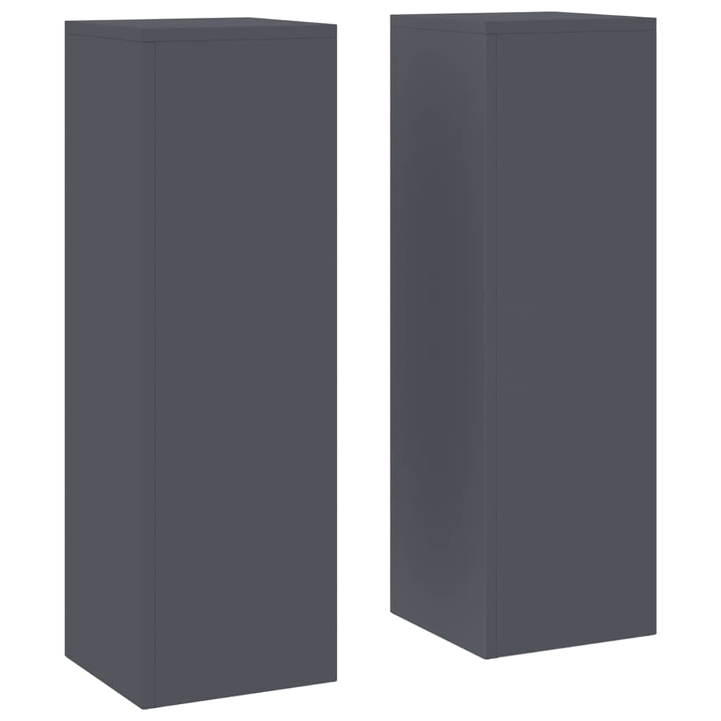 vidaXL Stojak na rośliny 2 pcs Antracyt 24 x 24 x 75 cm Stal