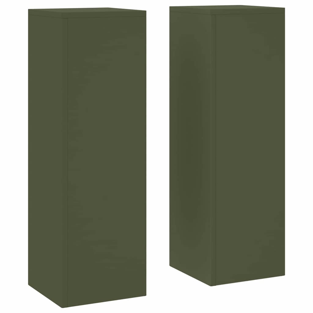 vidaXL Stojak na rośliny 2 pcs oliwkowy 24 x 24 x 75 cm Stal