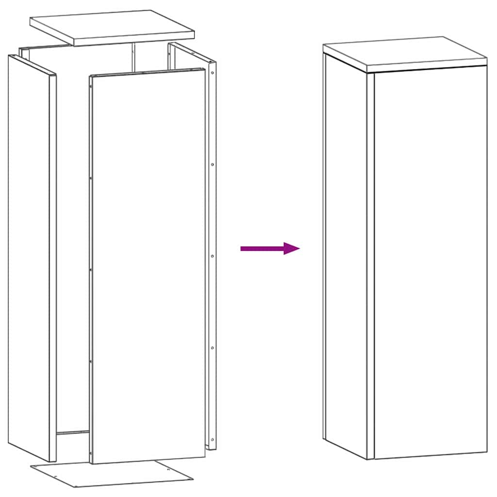 vidaXL Stojak na rośliny 2 pcs Srebrny 24 x 24 x 75 cm stal nierdzewna