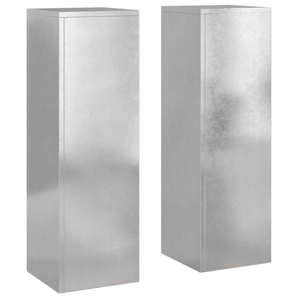 vidaXL Stojak na rośliny 2 pcs Srebrny 24 x 24 x 75 cm stal nierdzewna