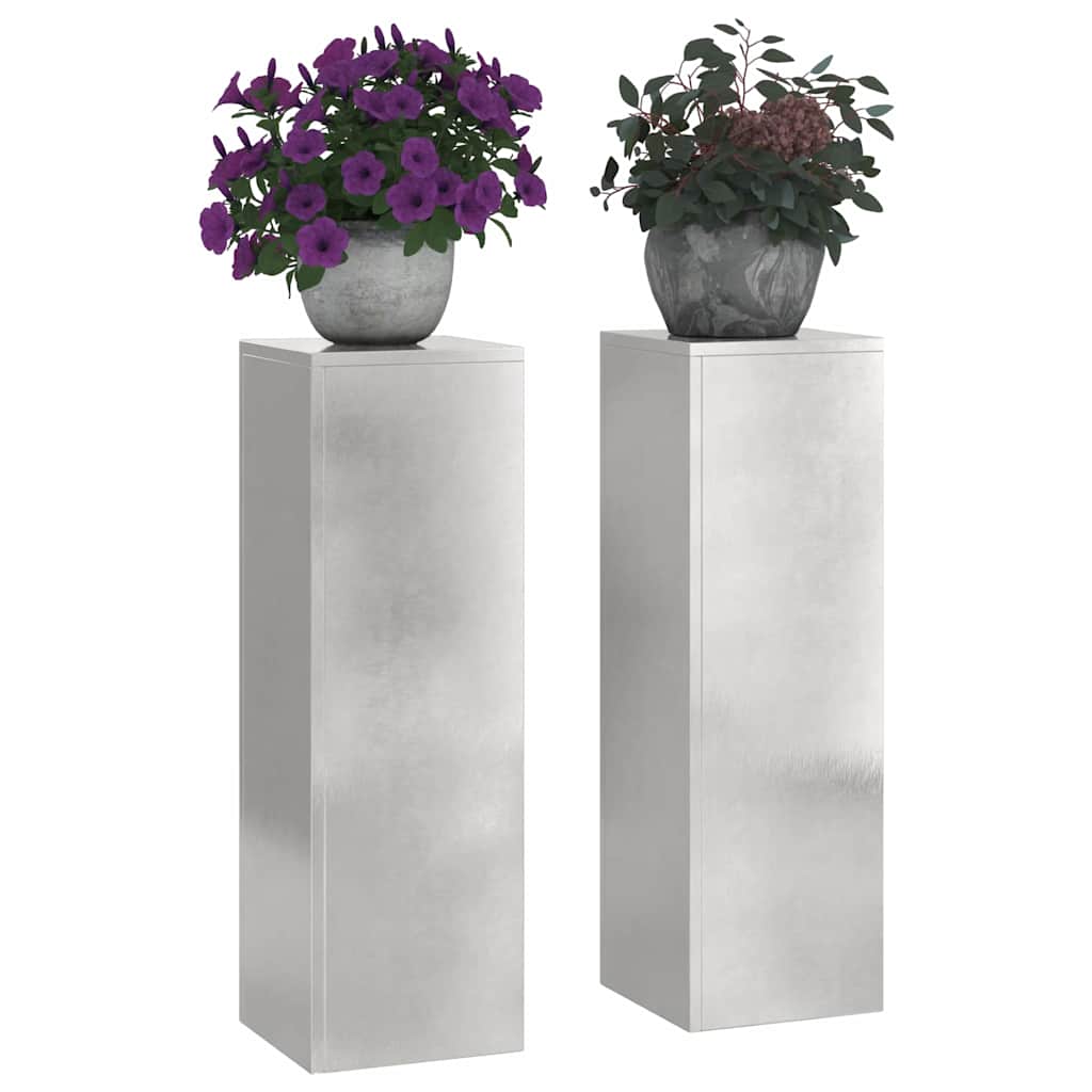 vidaXL Stojak na rośliny 2 pcs Srebrny 24 x 24 x 75 cm stal nierdzewna