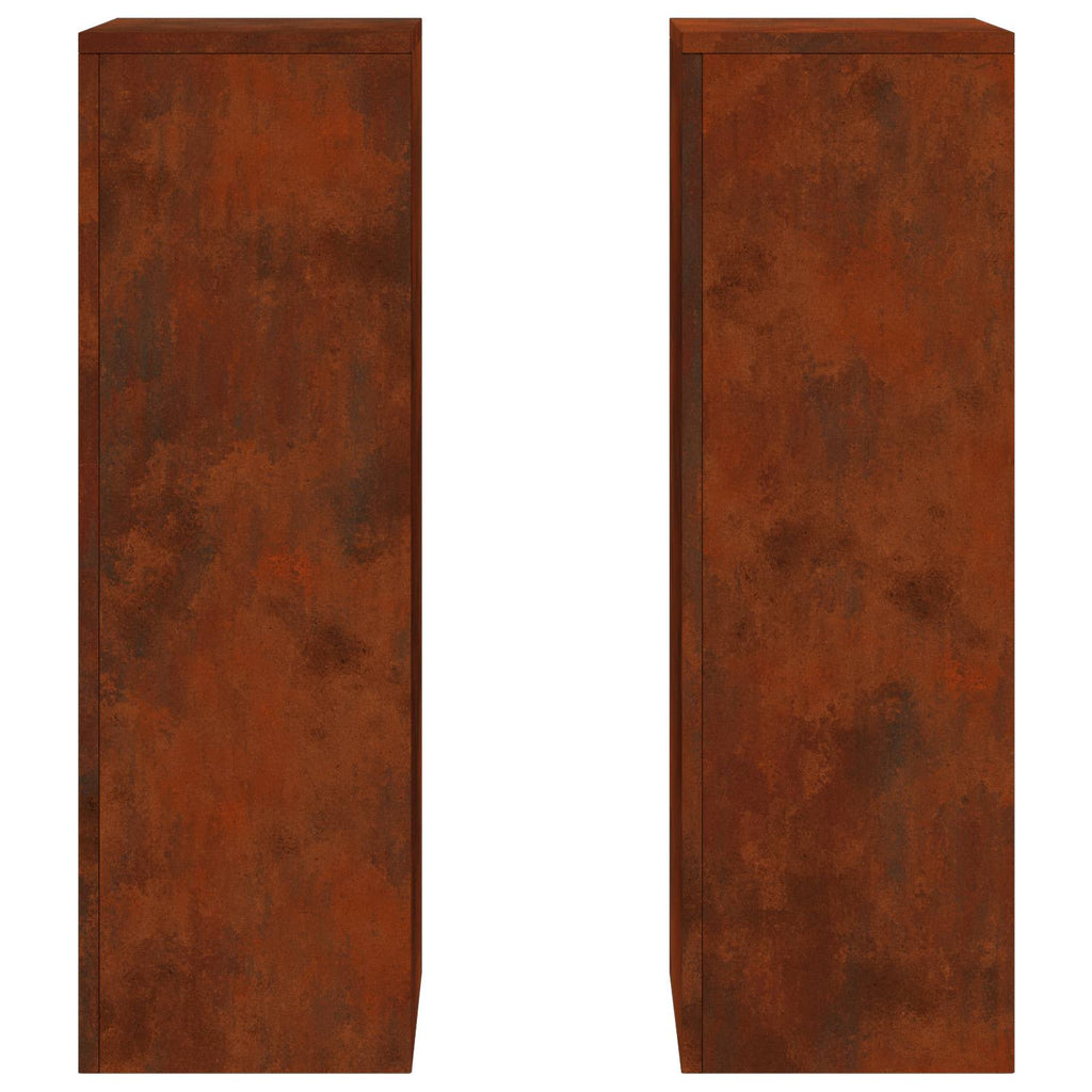vidaXL Stojak na rośliny 2 pcs Rdzawy 24 x 24 x 75 cm