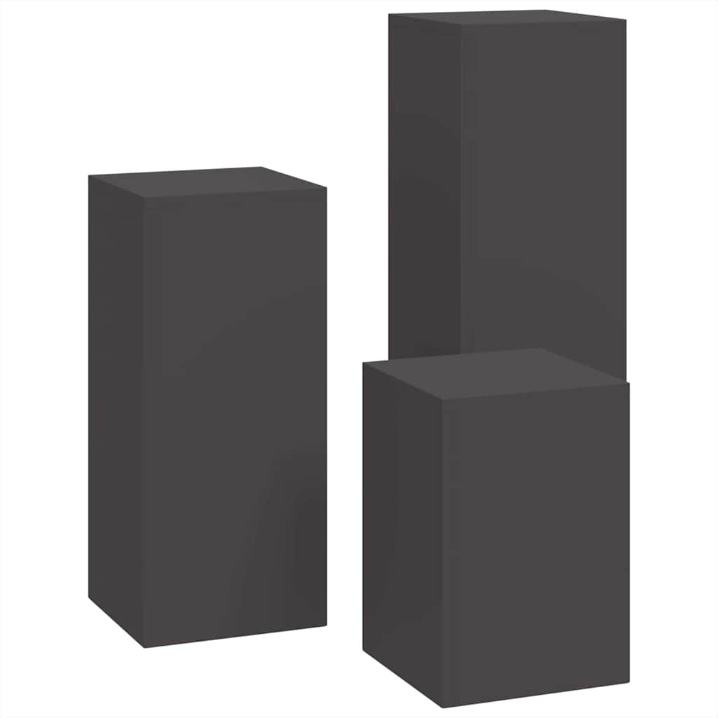 vidaXL Stojak na rośliny 3 pcs Czarny Stal