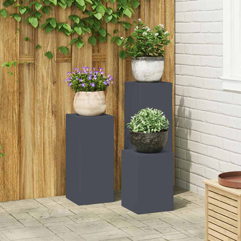 vidaXL Stojak na rośliny 3 pcs Antracyt Stal